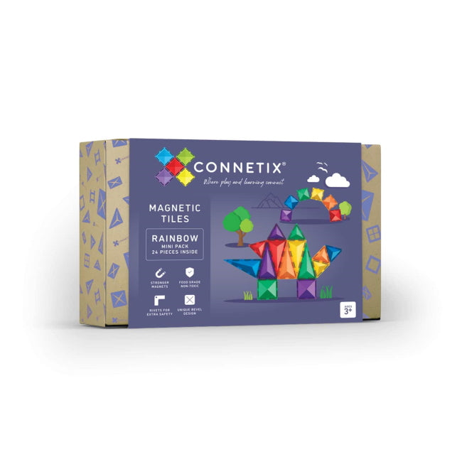 Connetix Tiles | 24 Piece Rainbow Mini Pack at Milk Tooth
