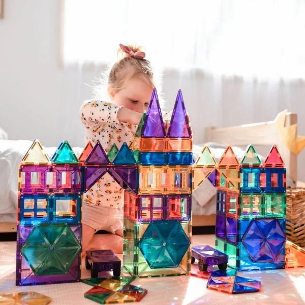 Connetix Tiles Mega Pack of 212 colourful magnetic tiles for building