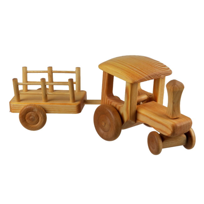 Debresk | Big Farm Tractor with Cart wooden toy at Milk Tooth