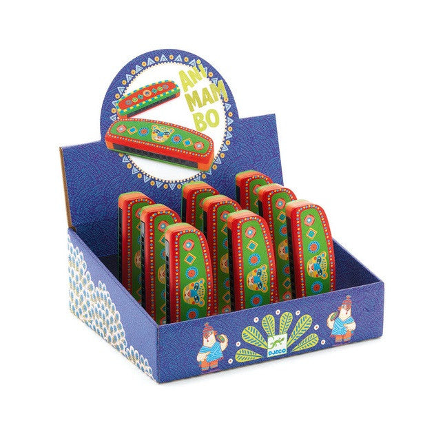 Djeco | Animambo Musical Instrument | Painted Wooden Harmonica | Milk Tooth