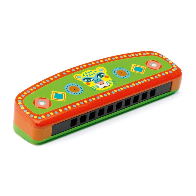 Djeco | Animambo Musical Instrument | Painted Wooden Harmonica | Milk Tooth