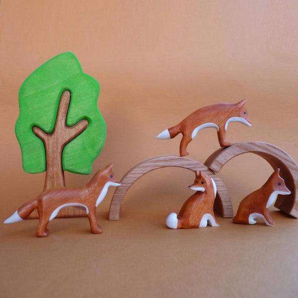 Forest Melody Wooden Toy Fox Family