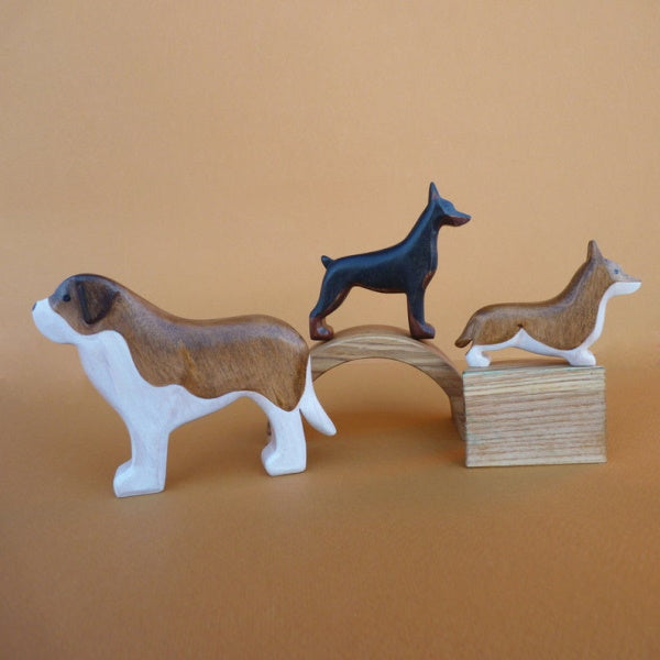 Forest Melody | Wooden St Bernard Doberman and Corgi Dog