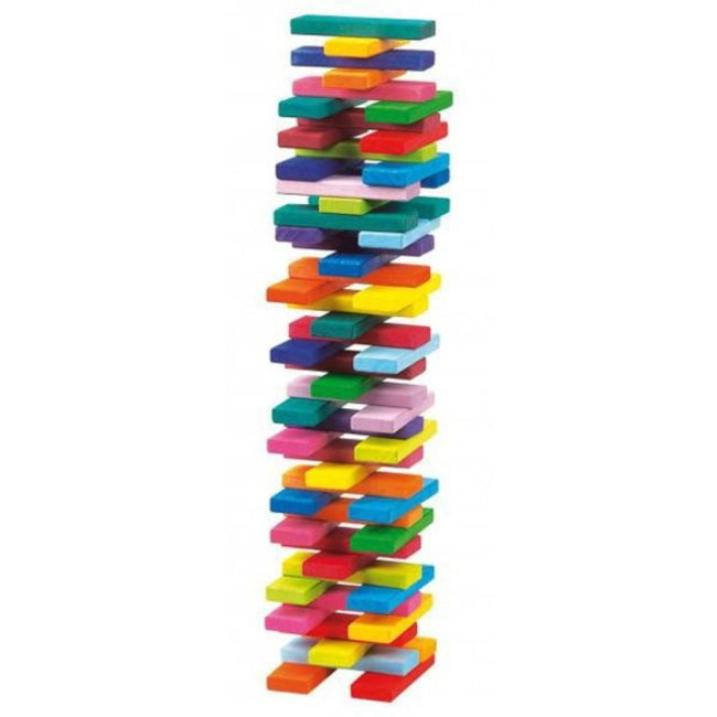 Gluckskafer | Rainbow Building Slats in Tower Box | 60 Pieces