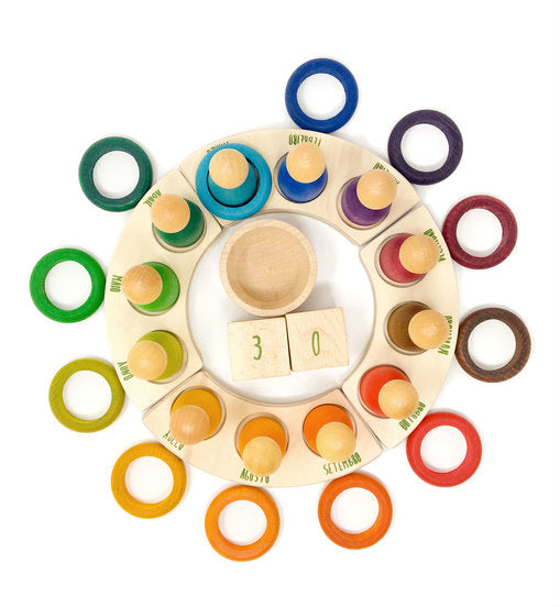 Grapat | 12 RIngs for Calendar | Wooden Toys