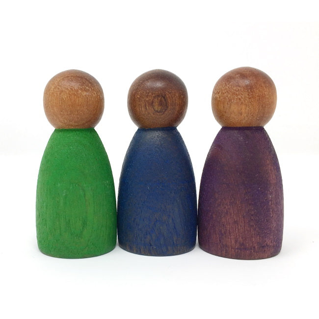 Grapat | 3 Dark Cold Nins | Wooden Toy Peg People