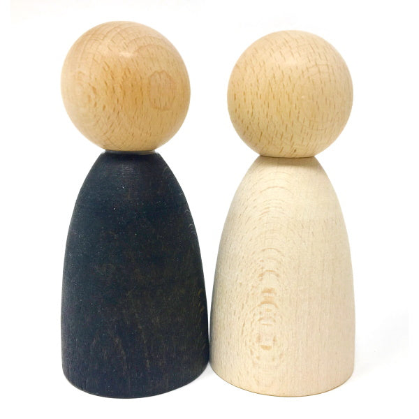 Grapat | Adult Nins in Light Wood | Wooden Peg People Toys