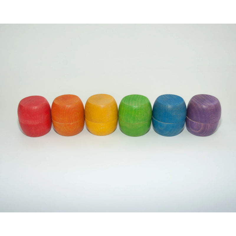 Grapat | Bowls and Balls | 18 Pieces | Coloured Wooden Toys