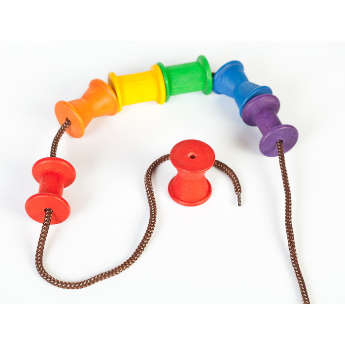 Grapat | Coloured Spools | 18 Pieces Threading Toy