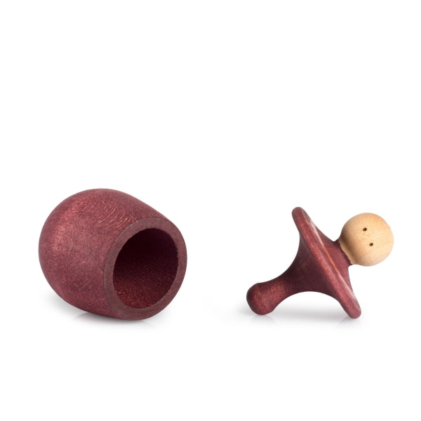 Grapat Little Things Red wooden toy spinning top