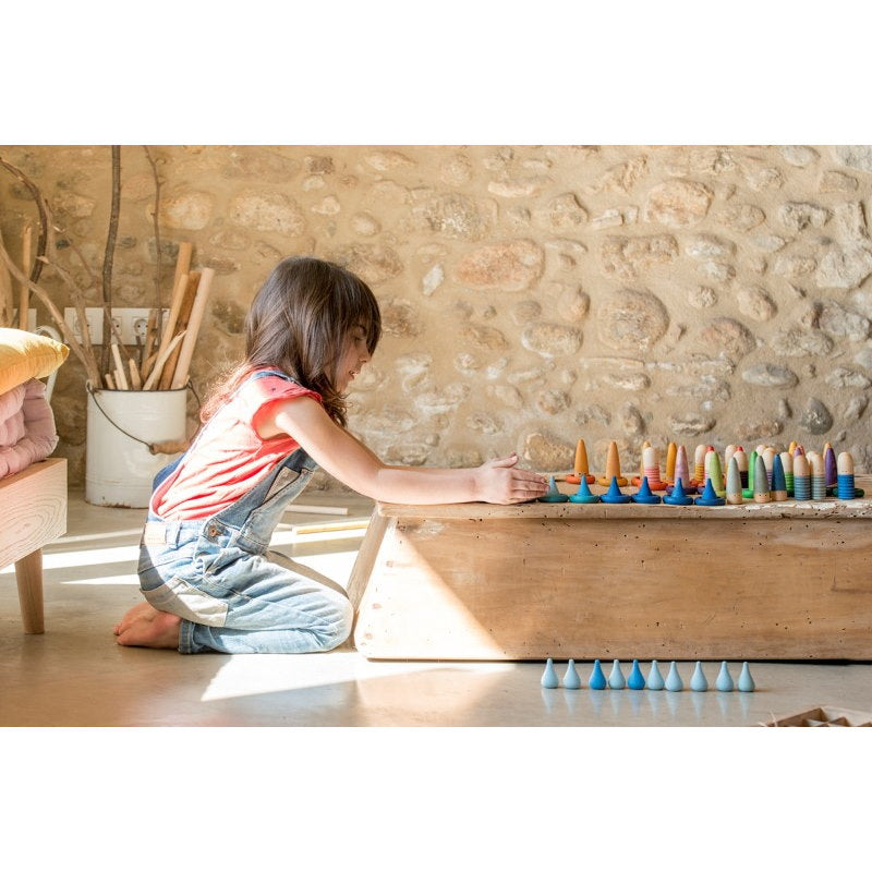 Grapat | Mandala | Blue Raindrops 36 Pieces wooden toy pieces