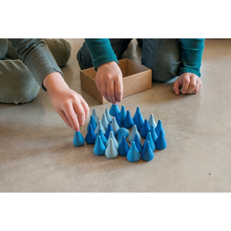 Grapat | Mandala | Blue Raindrops 36 Pieces wooden toy pieces