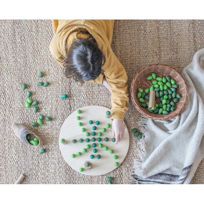 Grapat | Mandala | Green Trees 36 Pieces | Wooden Toys