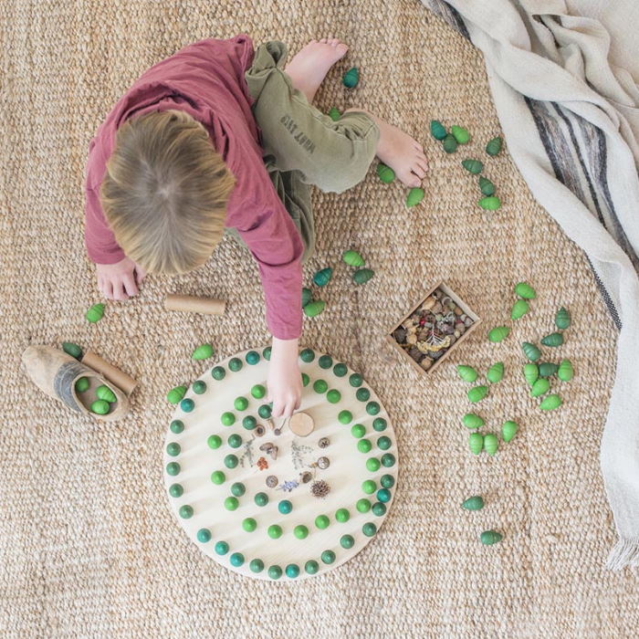 Grapat | Mandala | Green Trees 36 Pieces | Wooden Toys