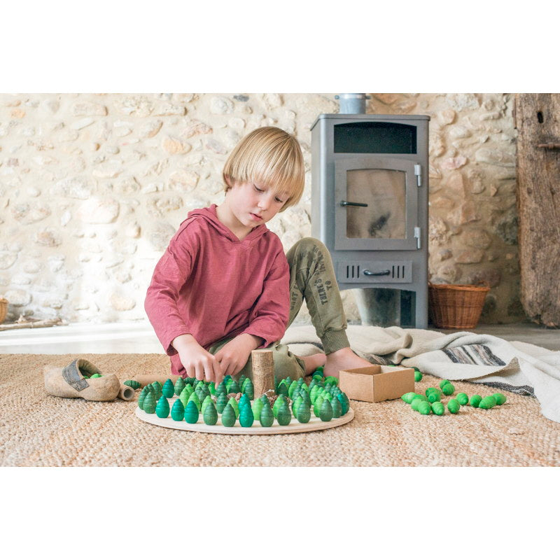 Grapat | Mandala | Green Trees 36 Pieces | Wooden Toys