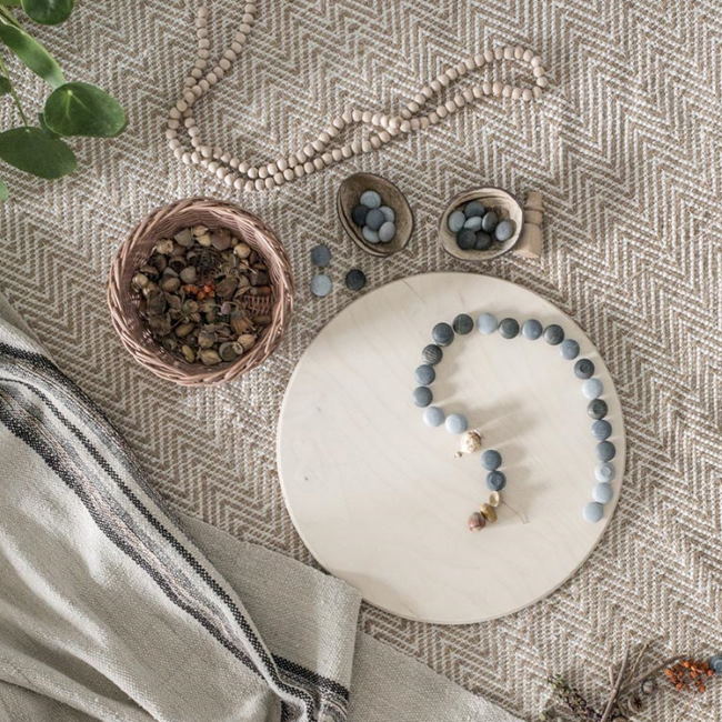 Grapat | Mandala | Grey Stones 36 Pieces | Wooden Toys