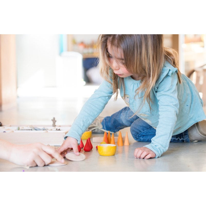 Grapat | Mandala | Orange Cones 36 Pieces wooden toy pieces
