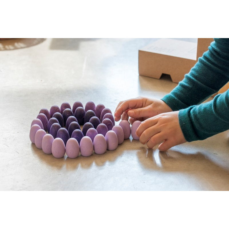 Grapat | Mandala | Purple Eggs 36 Pieces wooden toys pieces