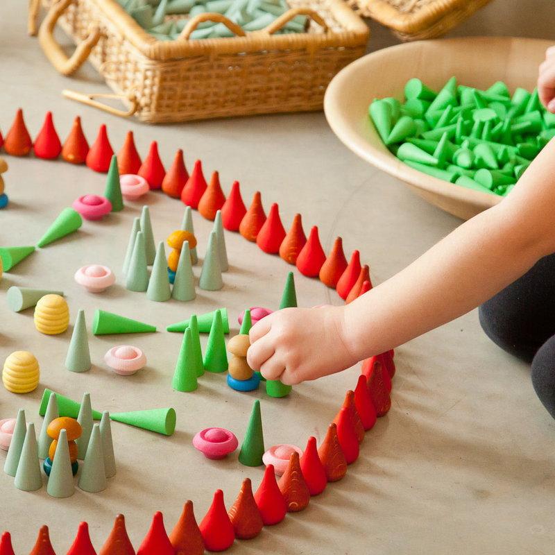 Grapat | Mandala | Fire 36 Pieces | Wooden Toy Set