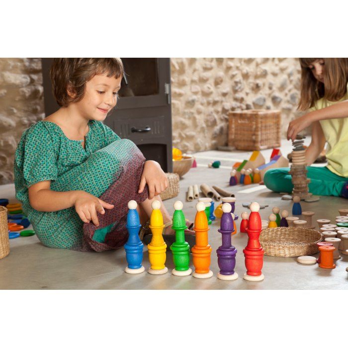 Grapat | Nins Mates and Coins | Rainbow | Wooden Toy Set