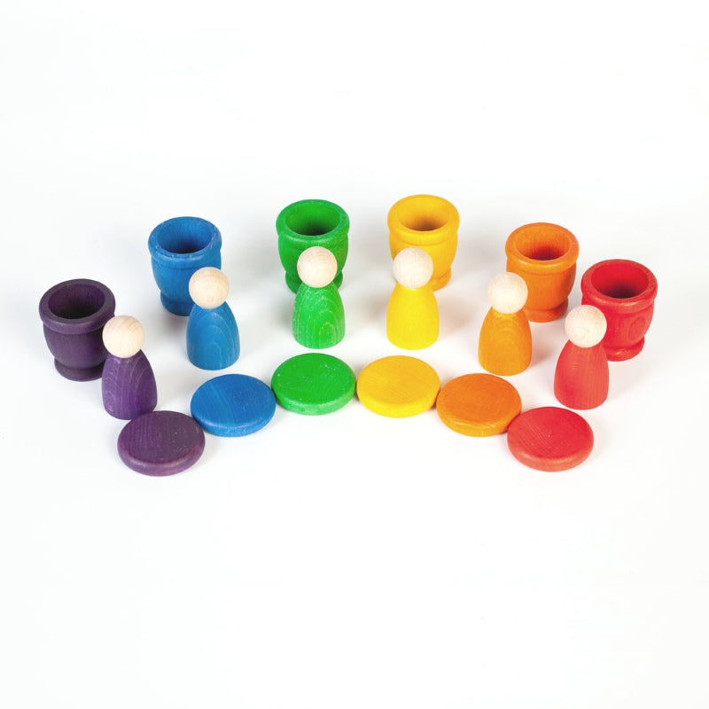 Grapat | Nins Mates and Coins | Rainbow | Wooden Toy Set