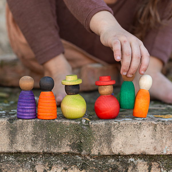 Grapat | Together diverse wooden peg people toys in play