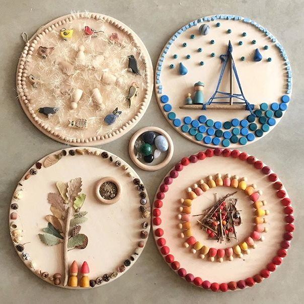 Grapat Mandala sculpture creation artwork wooden toys