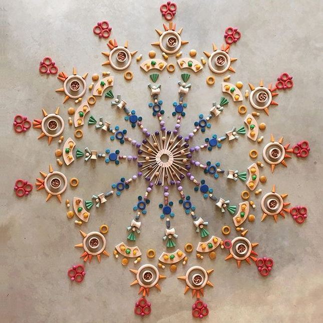 Grapat Mandala sculpture creation artwork wooden toys