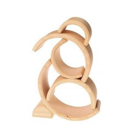 Grimm's | Wooden Rainbow Stacking Toy | Medium | Natural
