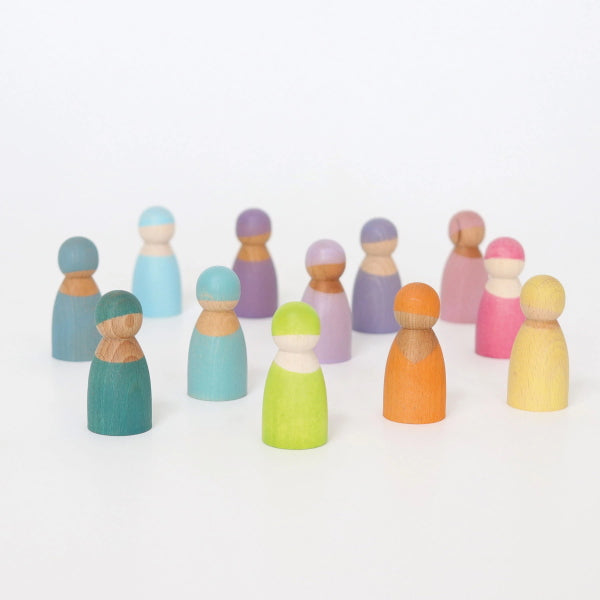 Grimm&#39;s | 12 Pastel Friends Peg Dolls
