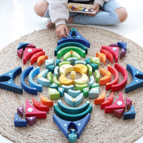 Grimm&#39;s | Arcs in Squares Building Set at Milk Tooth