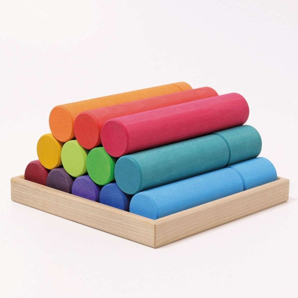 Grimm&#39;s | Building Rollers | Large | Rainbow