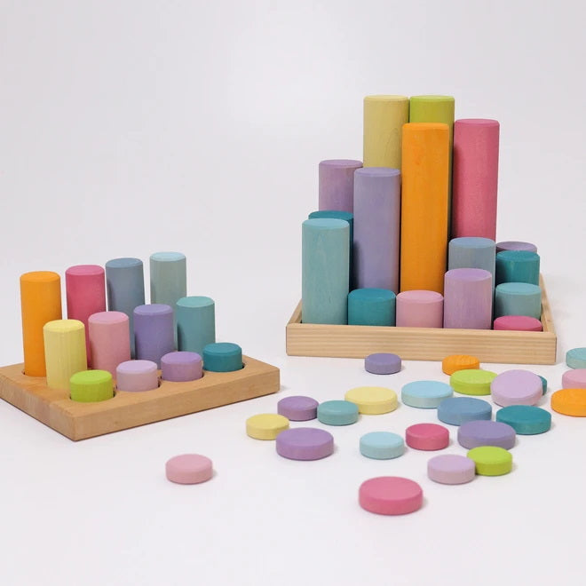 Grimm&#39;s | Building Rollers | Small | Pastel