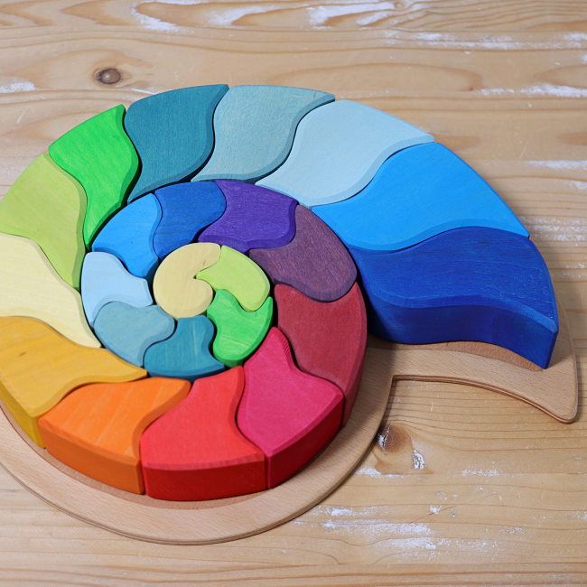 Grimm's | Ammonite Snail Puzzle & Building Set at Milk Tooth