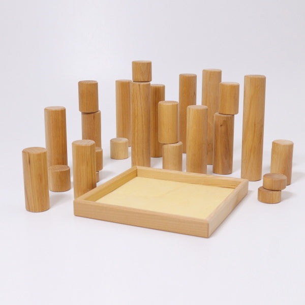 Grimm&#39;s | Building Rollers | Large | Natural with tray