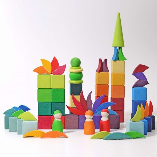 Grimm&#39;s | Building Set | Colour Wheel | Rainbow Wooden Blocks