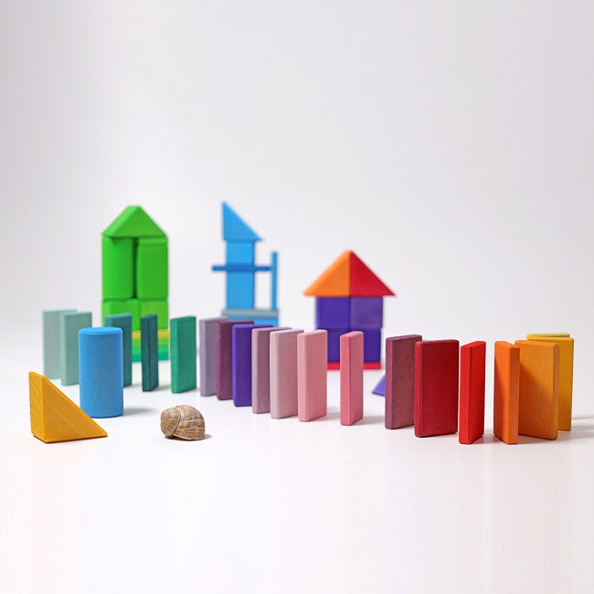 Grimm&#39;s | Building Set | Shapes &amp; Colours used as dominoes