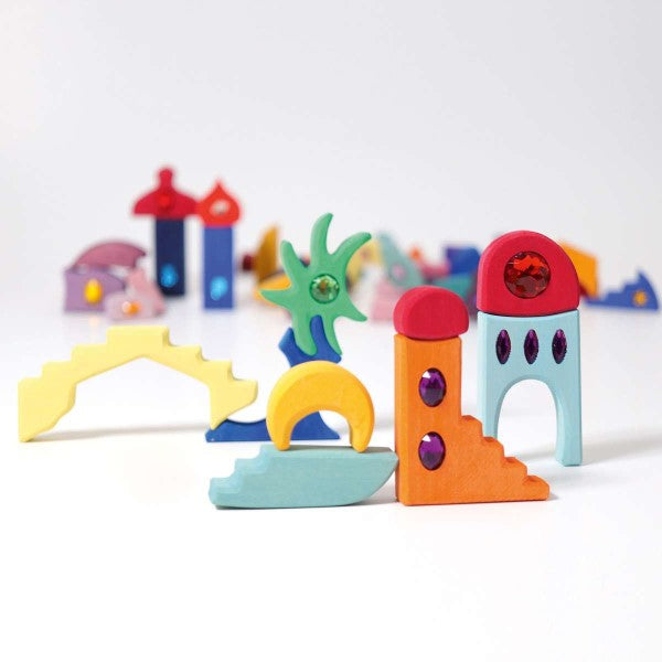 Grimm&#39;s | Building Set | Sparkling Mandala Orient | Wooden Blocks