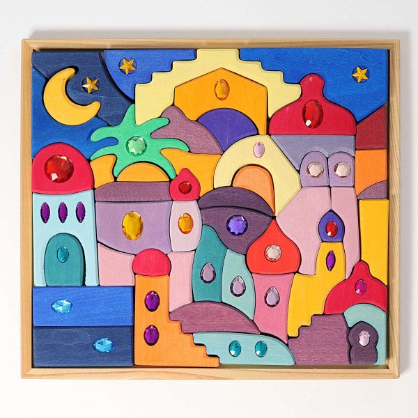 Grimm&#39;s | Building Set | Sparkling Mandala Orient | Wooden Blocks
