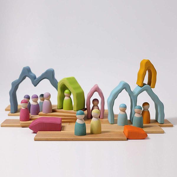 Grimm&#39;s | Coral Arch Stacker | Wooden Toy