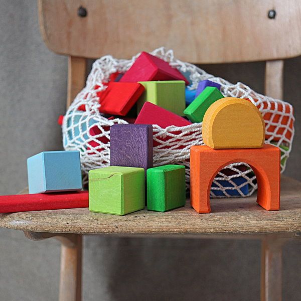 Grimm's | Geometric Blocks | Coloured 60 Pieces