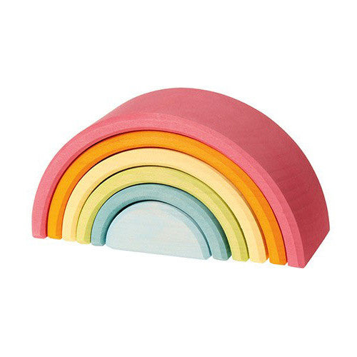 Grimm's | Rainbow Stacking Toy | Pastel | Medium - Milk Tooth