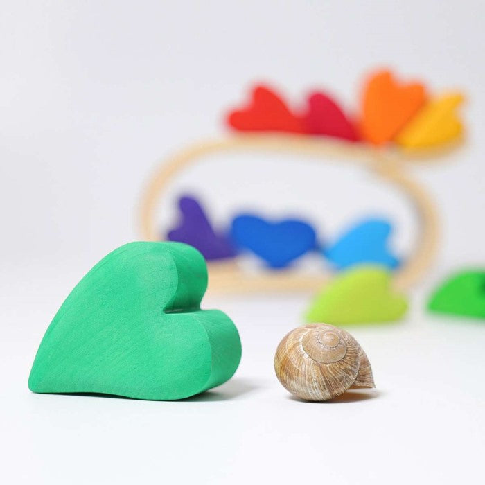 Grimm&#39;s | Rainbow Hearts | Wooden Blocks Building Set