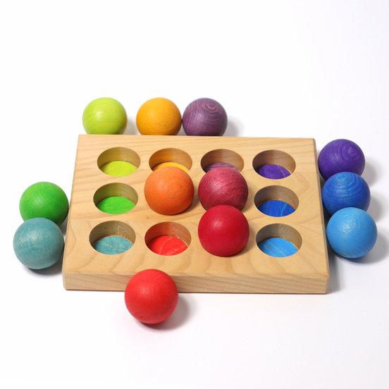Grimm&#39;s Spiel und Holz | Rainbow Sorting Board with Balls