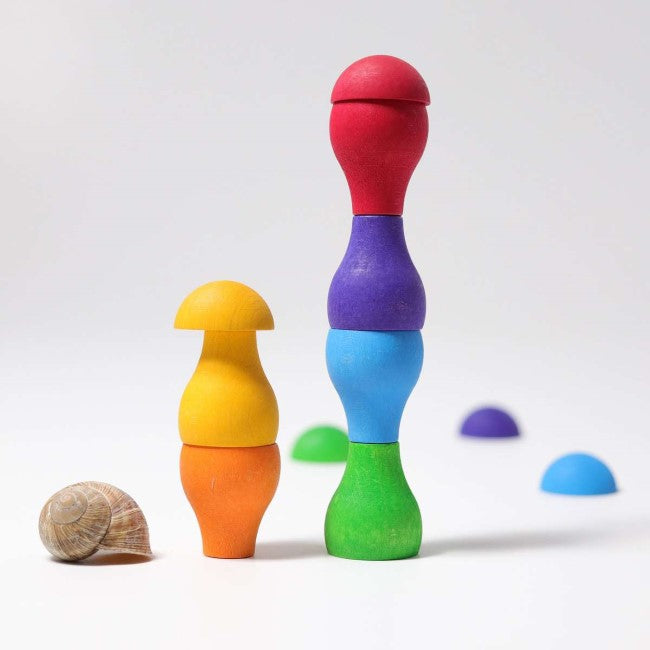 Grimm's | Rainbow Sorting Mushrooms | Wooden Toy