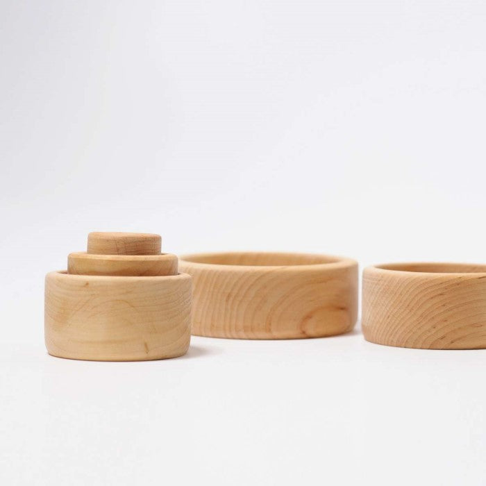 Grimm&#39;s | Natural Stacking Bowls | Wooden Toys