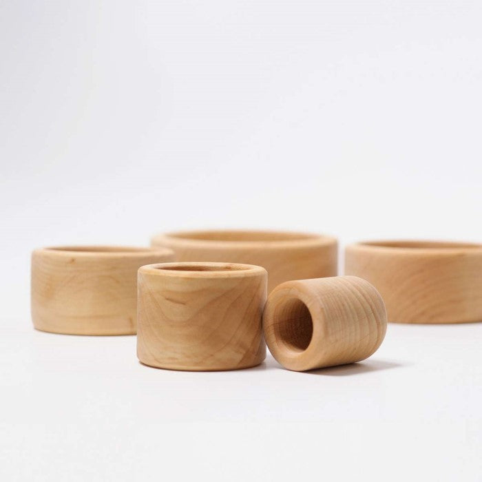 Grimm&#39;s | Natural Stacking Bowls | Wooden Toys