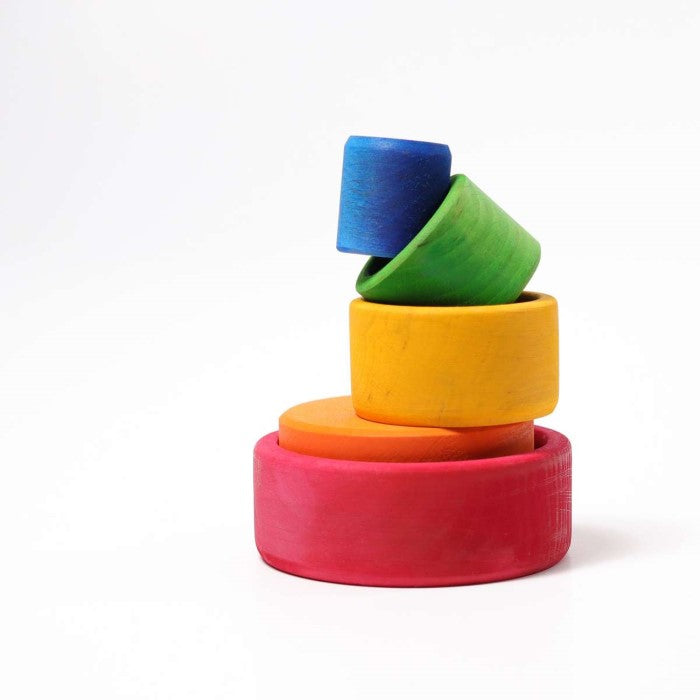 Grimm's | Coloured Stacking Bowls | Outside Red