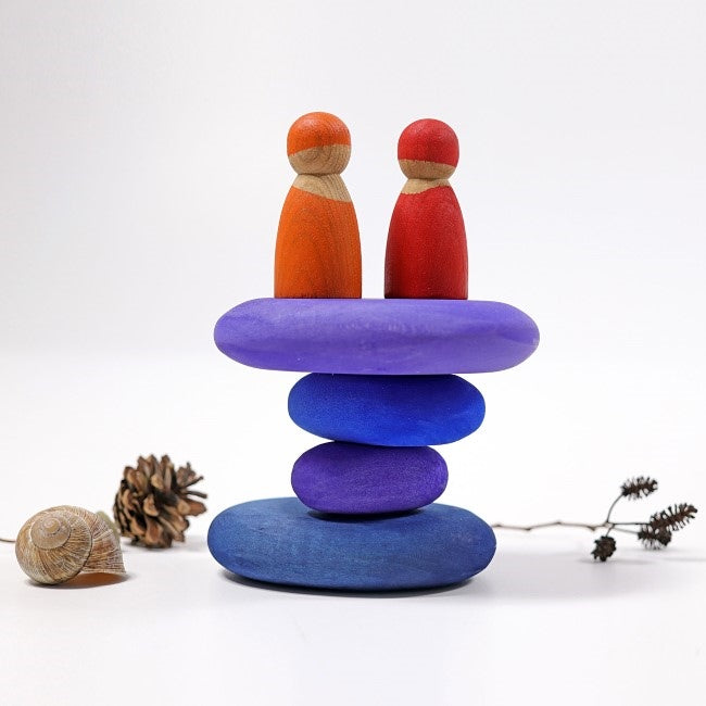 Grimm&#39;s Rainbow Friends on top of Dream Pebbles stack