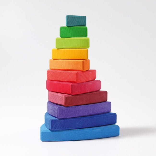 Grimm's | Triangular Stacking Tower | Large Rainbow
